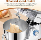 Dough Mixer 8.45 QT Electric Mixer - 660W 6 Speed Large Capacity Kitchen Stand Mixer with Whisk Dough Hook Mixing Beater Household Food Mixer for Baking Cakes Cookie Bread Salad (Silver)