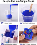 Nicpro 140oz Silicone Mold Making Kit, 30A Platinum Liquid Silicone Rubber, Flexible Silicone Molds Maker Mix Ratio 1:1 for Casting 3D Resins Molds DIY with Gloves, Sticks, Mixing Cups