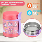 Bento Lunch Box Set With 10oz Soup Thermo, Leak-proof Lunch Containers with 4 Compartment, Kids Hot Thermo Food Jar/Insulation Lunch Bag, Food Containers for School