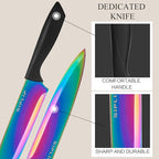 15-Piece High Carbon Stainless Steel Kitchen Knife Set with Magnetic Holder - Includes Chef's, Bread, Serrated Steak Knives and Sharpener