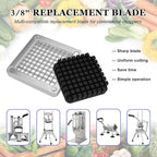 Replacement Chopper 1/4" and 3/8" Blade, 2 PCS Commercial Vegetable Chopper Dicer, French Fry Cutter Stainless Steel Blade for Fruit Cutting Machine Tomato Onion Pusher Block