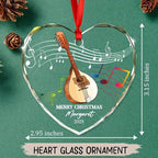Personalized Mandolin Musical Instrument Glass Ornament, Customized Year Text Name Christmas Ornaments Gift for Mandolinist Women Men Mandolin Musical Player, Mandolins Instrument Glass Xmas Ornament