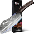 Cleaver Chef Knife with Herb Stripper, 7" Asian Kitchen Knife 3-in-1 Combined with Chef's Knife, Santoku, Nakiri for Slicing, Chopping, Dicing, Mincing, Housewarming Birthday Cooking Gifts