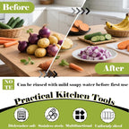 FANTEXY Onion Holder for Slicing - Onion Slicer and Meat Tenderizer Extra Large 16-Prong Stainless Steel, Vegetable Chopper for Potatoes, Tomatoes Slicer Assistant Tool for Lemons,Avocados,Carrot