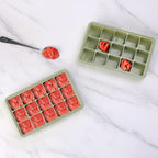 2 Tbsp Silicone Freezer Molds - Perfect for Storing Garlic, Herbs, Ginger, Pesto, Tomato Paste, Lemon Juice, Purees and More - Silicone Food Freezer Tray(Green 2 Pack)