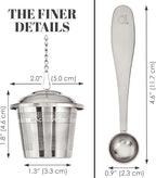 Tea Infuser (Set of 2) with Tea Scoop and Drip Dray - Ultra Fine Tea Strainer for Loose Leaf Tea - Stainless Steel Tea Steeper for a Superior Brewing Experience