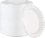PLASTICPRO 200 Count Disposable 6 Inch White Plastic Dessert Plates