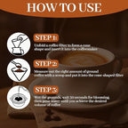 200 Pcs Pre-Folded Unbleached Coffee Filters, Brown Square Disposable Paper Pour Over Coffee Filter, 5-13 Cups Drip Percolator Coffee Filters, Filter for Pour-Over Coffee Makers Home Office