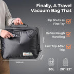 Apex Series Vacuum Bags for Travel Luggage with Wireless Pump, 180° Open, Reusable Compression Bags for Carry On Suitcases and Backpack, Vacuum Seal Packing Cube for Cloth (2Medium+Pump)