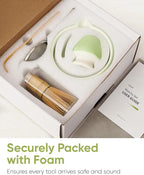 Matcha Whisk Set Kit, 5-PC Ceramic Matcha Bowl with Spout & Holder, Bamboo Whisk, Sifter, Scoop, Traditional Japanese Matcha Tea Making Tools, Complete Gift Set
