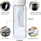 19oz Cold Brew Bottle, Cold Brew Maker with Removable Filter, BPA - Free Portable Cold Brew Tea Bottle for Iced Tea, Cold Brew & Fruit Infusion (White)