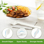 Compostable Disposable Forks 100 Count Compostable Forks Bulk No Plastic Forks Heavy Duty Biodegradable Forks Eco Friendly for Lounge Party Wedding Picnic Camping
