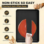 Saker nonstick baking sheet pan set,Multi-Use Non-Stick Baking Pan Set, Stackable Carbon Steel Cookie Sheets for Even Baking, Roasting & Meal Prep, Oven Safe & Easy Clean (black)