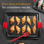 Baking Pan Set, 39 Piece Premium Baking Set, Nonstick Bakeware Sets BPA Free, Cookie Sheets for Baking Nonstick Set, Steel Baking Sheets for Oven with Muffin Pan, Cake Pan & Kitchen Utensils - Black