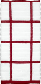 All-Clad Checked Kitchen Towel: Highly Absorbent, Super Soft Long Lasting - 100% Cotton, 17"x30" Tea Towel for Cleaning & Drying Dishes, Pans, Glassware, or Countertops, (1-Pack), Chili