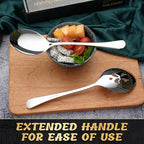 8 Piece Stainless Steel Serving Spoon Set - 4 Large, 4 Slotted,Dishwasher Safe,10-Inch, for Parties/Kitchen/Buffet/Catering