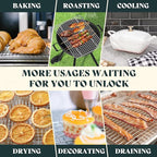 Cooling Racks for Cooking and Baking - 8.5"x12" Oven Safe Premium Stainless Steel Heavy Duty Baking Rack Tight-Wire, Fits Quarter Sheet Pan for Roasting & Grilling & Cooking - Set of 2