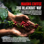 Blackout Coffee Chocolate Cherry Flavored Ground Coffee – Medium Roast, Smooth Taste, Guilt-Free Indulgence – Freshly Roasted 12oz Pouch, American Made