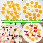KRLIFCSL Gummy Molds 6 Pcs Set 299 Candies, 16 Shapes with 4 Droppers, 1 Clean Brush & 50 Package Bags, Including Dinosaur, Hearts, Sea Animals Nonstick Chocolate Molds (Mini Multicolor)
