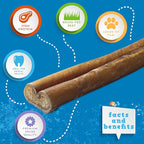 Jack&Pup 12" Bully Sticks Dog Chews | Odor Free Bully Sticks | Single Ingredient, All Natural Pizzle Sticks for Dogs (8oz, 5/6 Sticks)