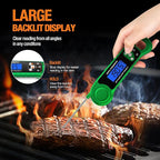 Digital Meat Thermometer for Grilling, Candy Thermometer Instant Read Food Thermometer Waterproof with Backlight for Cooking, Deep Fry, BBQ, Grill, Smoker and Roast (Green)