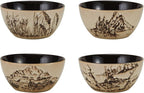 Mossy Oak Animal Print 16 Piece Dinnerware Set, Service for 4, Black and Beige