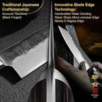 Chef Knife, Black Forged Japanese Kitchen Knife with High Carbon Stainless Steel and Full Tang Pakkawood Handle, Christmas Gift with Premium Box (8.27 Inch Kiritsuke Knife)