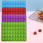 Gummy Candy Molds - 4Pcs Silicone Gummy Bear Molds for Kids With 2pcs Dropper,Non-stick and Bpa Free for Mini Candy Chocolate Gummies Baking