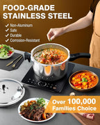WantJoin Pressure Cooker, 11 Quart Stainless Steel Pressure Canner, Induction Compatible Cookware with Spring Valve Safeguard Devices,Compatible with Gas & Induction Cooker