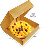 BAKELUV Pie Boxes for 9 Inch Pie | Brown, 25 Pack | 9x9x2.5 Bakery Box with Window, 9x9 Cookie Box, 9 Inch Pastry Boxes with Window Bulk, Cake Boxes, Auto Pop Up