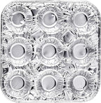 9-Cavity Mini Cupcake and Muffin Pans | Disposable Aluminium Baking Pans | Use for Baking Mini Muffin, Cupcake, Cake | For Weddings, Parties, Birthdays, Gatherings (48 Pack)