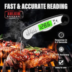 AWLKIM® Meat Thermometer Digital - Fast Instant Read Food Thermometer for Cooking, Candy Making, Outside Grill, IP67 Waterproof Kitchen Thermometer with Backlight, Stocking Stuffers for Men - Black