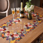 Clear Table Cover Protector Vinyl PVC Rectangle Table Cloth with Floral Fruit Pattern Oil Spill Proof Plastic Tablecloths for Dining Tables Parties Holidays (Floral Fruit, 52 x 70 Inches)
