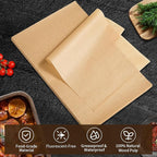 9x13 In Non-Stick Precut Baking Parchment Paper Sheets for Baking Enthusiasts - Withstands Temperatures up to 450°F - 100% Natural Wood Pulp (200PCS)