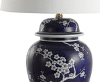 JONATHAN Y JYL3047A Gracie 29.5" Ginger Jar Ceramic/Metal LED Table Lamp Traditional Bedside Desk Nightstand for Bedroom Living Room Office College Bookcase LED Bulb Included, White/Navy