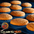 NutriChef 3-Piece Nonstick Cookie Sheets for Baking - Premium Carbon Steel Baking Trays w/ Non-Stick Smooth Coating & Silicone Handles - Large, Medium, & Small Bakeware - Blue
