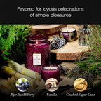 Voluspa Santiago Huckleberry, Large Candle Jar, 18 oz, 100 Hour Burn Time, Coconut Wax for Clean Burning, Handcrafted in the USA