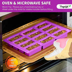 12-Cavity Silicone Granola Bar Molds, 2 Pcs Candy Bar Molds Rectangle Protein Bar Mold for Baking Chocolate Bar, Cereal Bar, Cheesecake, Brownies