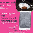 Ground Flavored Coffee In Filter Packs | Sweet Cream Jamaican Me Crazy | Medium Roast Low Acid Mold Free Pouches | Highest Rated Gourmet Bulk Individual Premeasured Packets for 10-12 Cup Drip Maker
