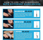 Rolling Knife Sharpener with doble side Leather Strop and 15,18, 20 & 22 Degree Angles -Knife Sharpener Kit- Roller Knife Sharpening System with Stand Holder Rust Rubber Eraser