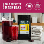 Tiesta Tea - Fireberry Cold Brew, Loose Leaf, Cranberry Hibiscus Rooibos Tea, Premium Non-Caffeinated Blend, Cold Brew Packets, Makes 64 oz Per Bag (Pack of 10)