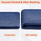 Homaxy 100% Cotton Waffle Weave Kitchen Dish Towels, Ultra Soft Absorbent Quick Drying Cleaning Towel, 13 x 28 Inches, 12-Pack, Navy Blue