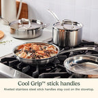 Cuisinart 15 Piece Cookware Set, MultiClad Pro Triple Ply, Silver, MCP-15N