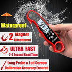 Instant Read Digital Meat Thermometer (2 Pack) Waterproof Kitchen Cooking Food Thermometer with Probe Backlight & Calibration,Best Quick Grill Meat Probe for Grilling BBQ Smoker Chefs