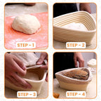 Triangle Bread Proofing Basket - Sourdough Basket, Rattan - Starter Kit for Baking Triangle Loaves- Gift Set