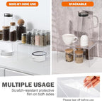 Acrylic Kitchen Cabinet Organizer Shelf, Spice Rack, Plate and Cupboard Storage Riser, Versatile Pantry Shelf, Durable Clear Countertop Organizer for Home and Kitchen(4 PCS)