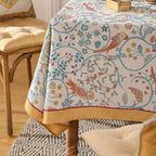 patdrea Designer Vintage French Extra Long Rectangular Tablecloth,Floral Birds Pattern Linen Table Cloth,Decorative Cover for Kitchen Dining Banquet,Christmas,Thanksgiving,67"x118"-Magnolia
