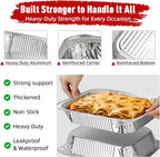 Aluminum Pans Half Size, 9x13, Heavy Duty Disposable Foil Pans for Baking, Roasting, Cooking, Heating, Storing, Deep Tin Foil Bakeware for Oven, Steam Table Tray, Cookware, Food Prepping (40 Pack)