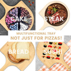4Pack Natural Bamboo Pizza Spatula, Pizza Peel 11 Inch, Wooden Pizza Spatula Paddle Board for Home Pizza Cutting，Cheese, Bread,Fruit,Vegetable Oragaznie (4)