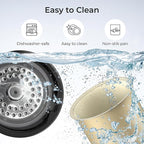 TOKIT Rice Cooker 3 Cup Uncooked/6 Cup Cooked, Nonstick Inner Pot Ceramic Rice Cooker Small,24H Timer Delay & Keep Warm, Portable 9 Preset Functions for Brown Rice, Steam, Soup, Black